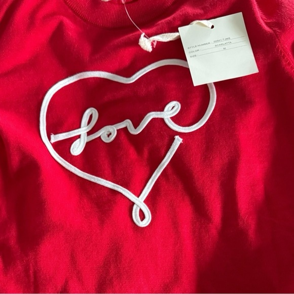 Marled Scarlet Red Love Heart Sweater Women’s Medium NWT - Picture 4 of 4